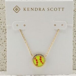 Kendra Scott Softball Gold Short Pendant Necklace